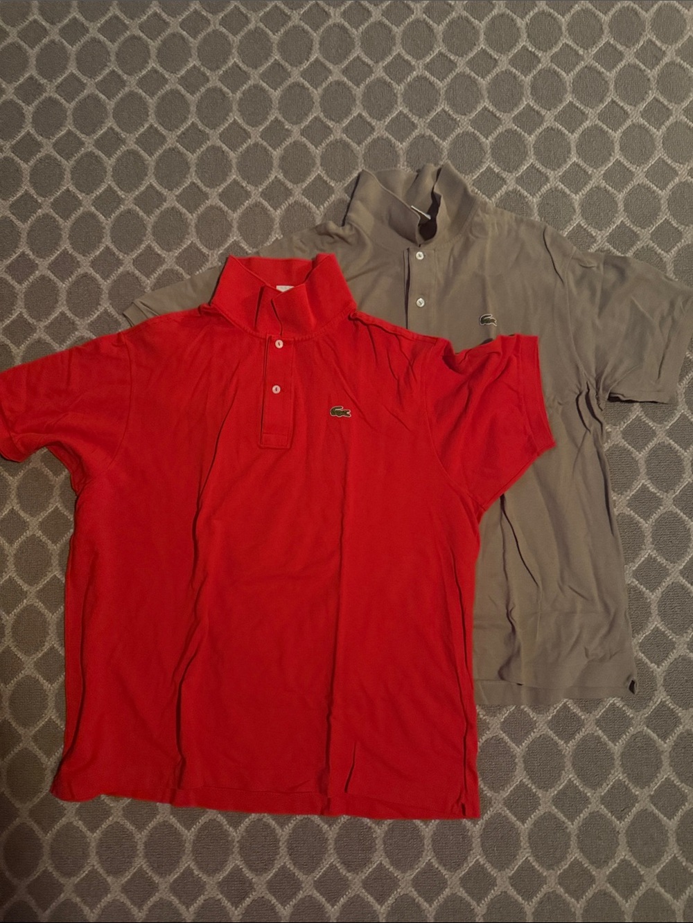 Vintage pique Lacoste Red and tan Polo Set